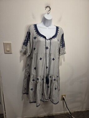 Ruby Yaya Size S Boho Babydoll Fit&flare Dress W/embroidery